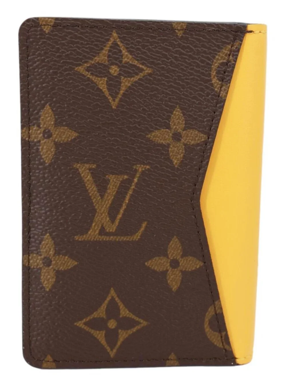 Louis Vuitton  Pocket Organizer Monogram Macassar Canvas Wallet Safran Yellow